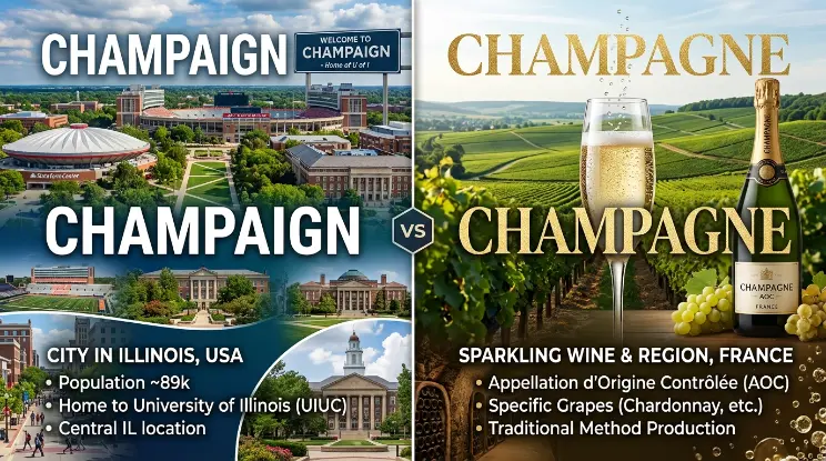 Champaign vs Champagne
