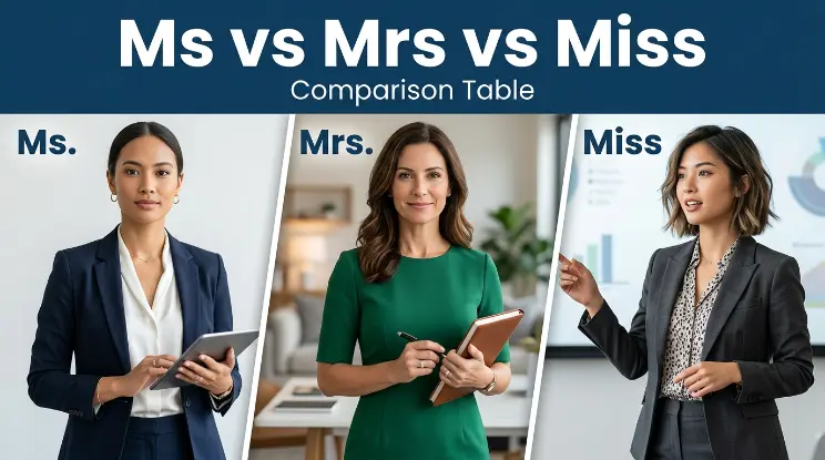 Ms vs Mrs vs Miss Comparison Table