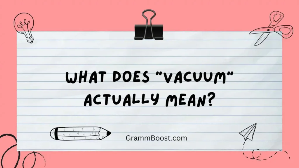 What Does "Vacuum" Actually Mean?