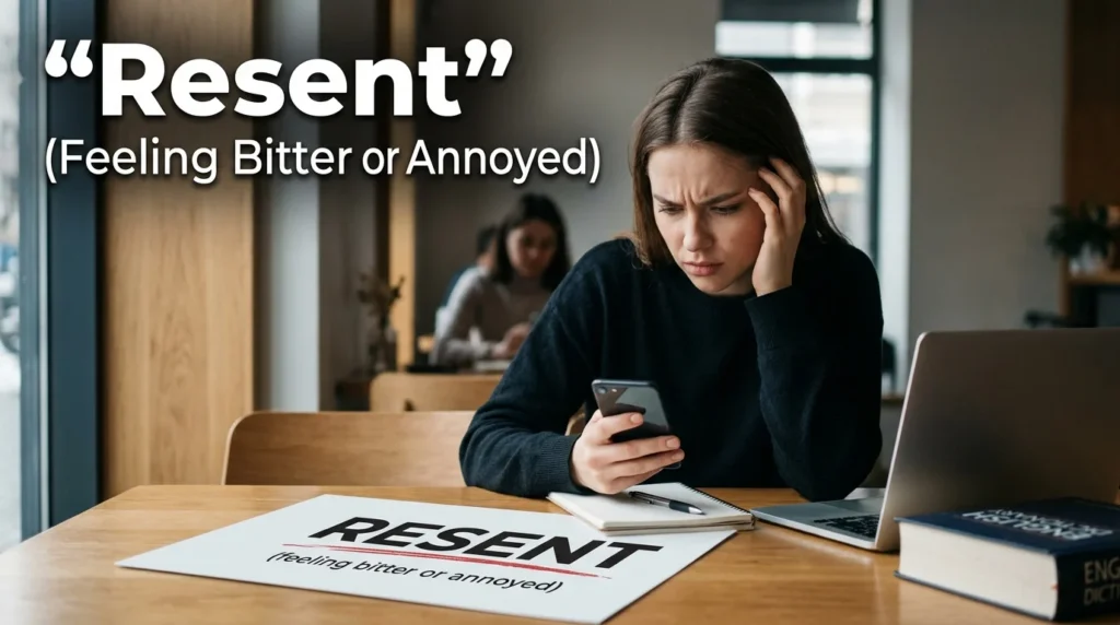 "Resent" (Feeling Bitter or Annoyed) 