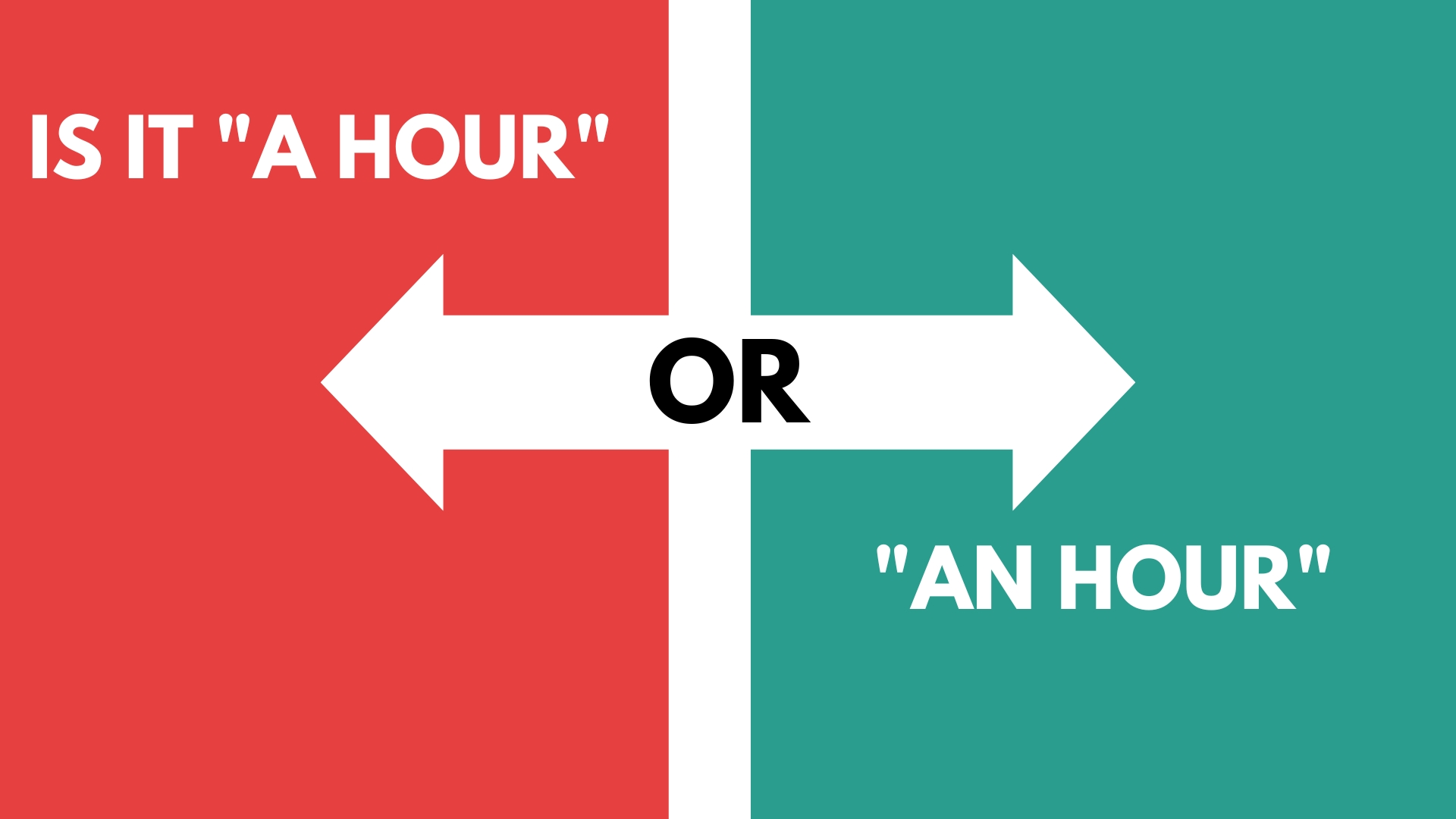 Is It "A Hour" or "An Hour"
