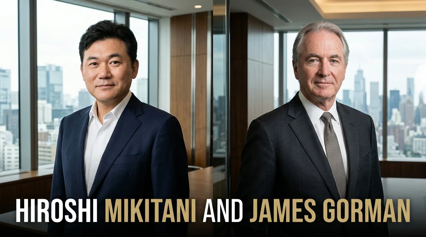 Hiroshi Mikitani and James Gorman