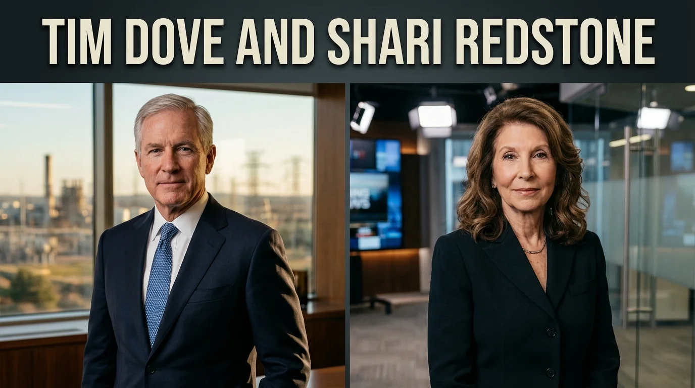 Tim Dove and Shari Redstone